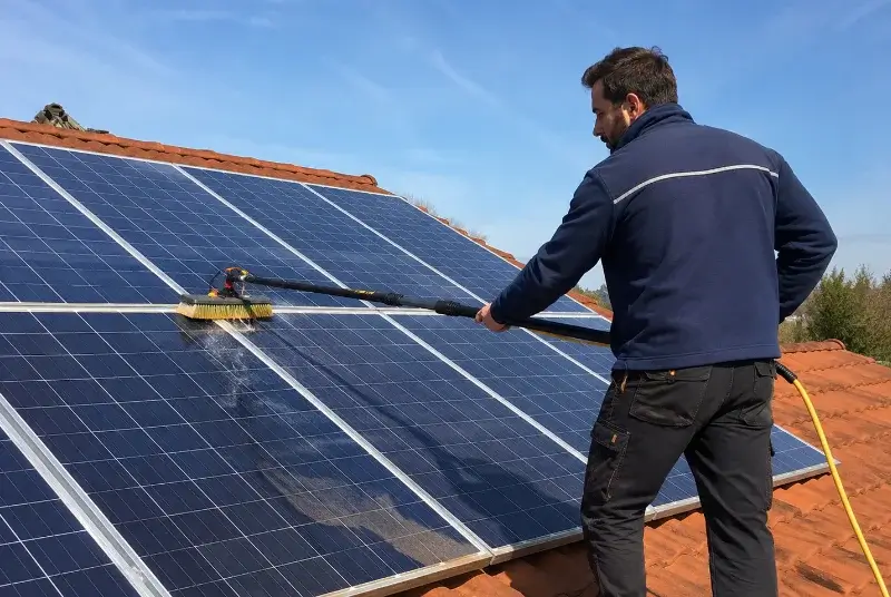 Nettoyage et entretien de panneaux solaires au Buisson-de-Cadouin